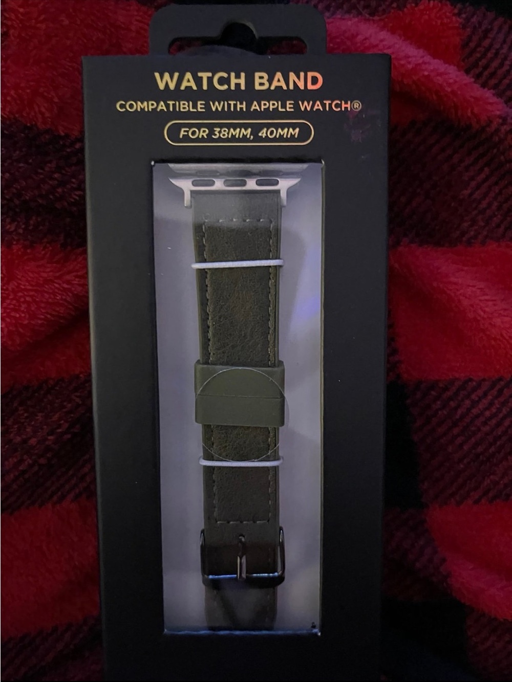 Replacement Leather Watch Band for Apple Watch (40mm) - Olive Green